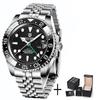 PAGANI DESIGN 40MM Luxury Men GMT Automatic Machinery Watch Ceramic Bezel Jubilee Strap Sapphire Waterproof Watches for men