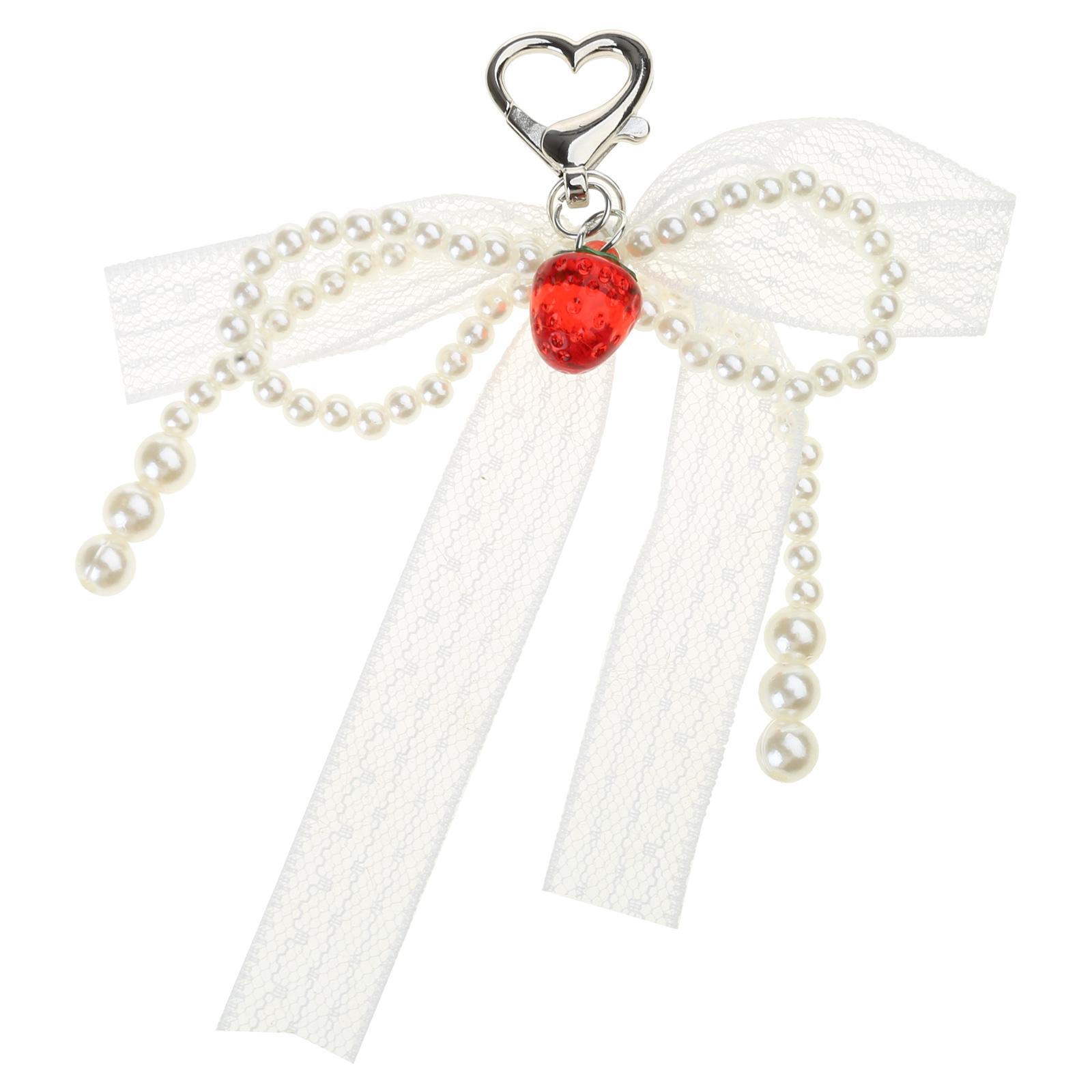 

Stylish Strawberry and Bowknot Phone Hanging Decoration Versatile Charm Pendant for Trendy Women Ladies Daily Use красный