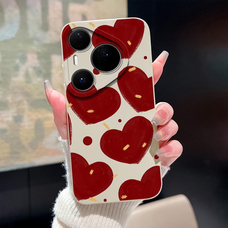 

Case For Huawei Pura 80 Pro Plus Ultra Cartoon Heart Soft Silicone Shockproof Bumper Cover For HuaweiPura80ProPlus 80Ultra Funda Huawei Pura 80 Pro