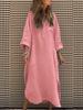 New Women's Spring Summer Elegant Solid Color Irregular Dress Simple Button Pocket Long Dress Women's Clothing