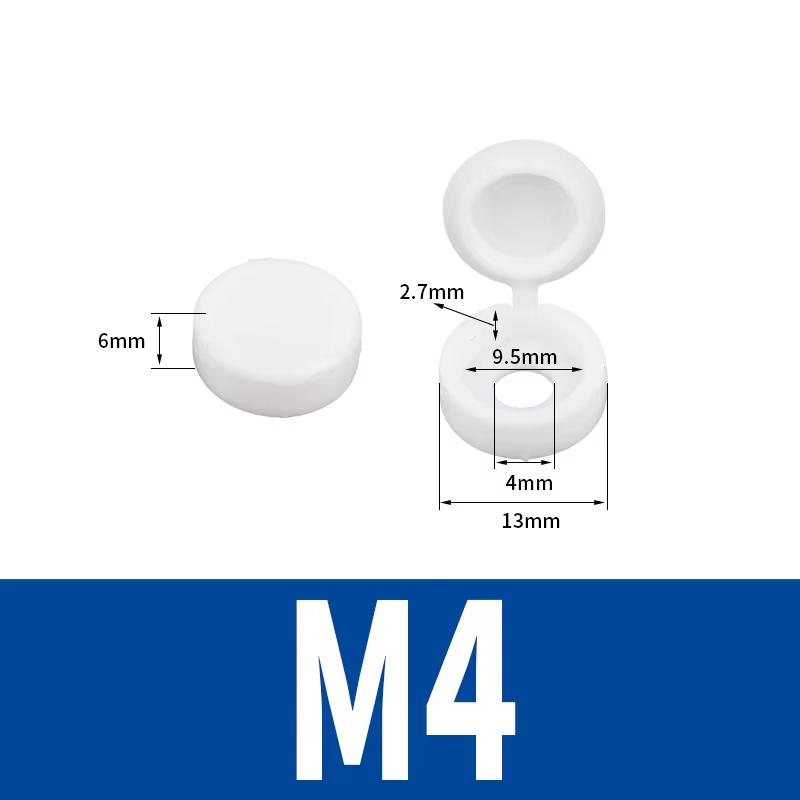 

M4 M5 Cross Screw Nail Cap Screw Decorative Cover Plastic Protective Covers Folding Buckle Self-tapping Screw Folding Cap 50pcs