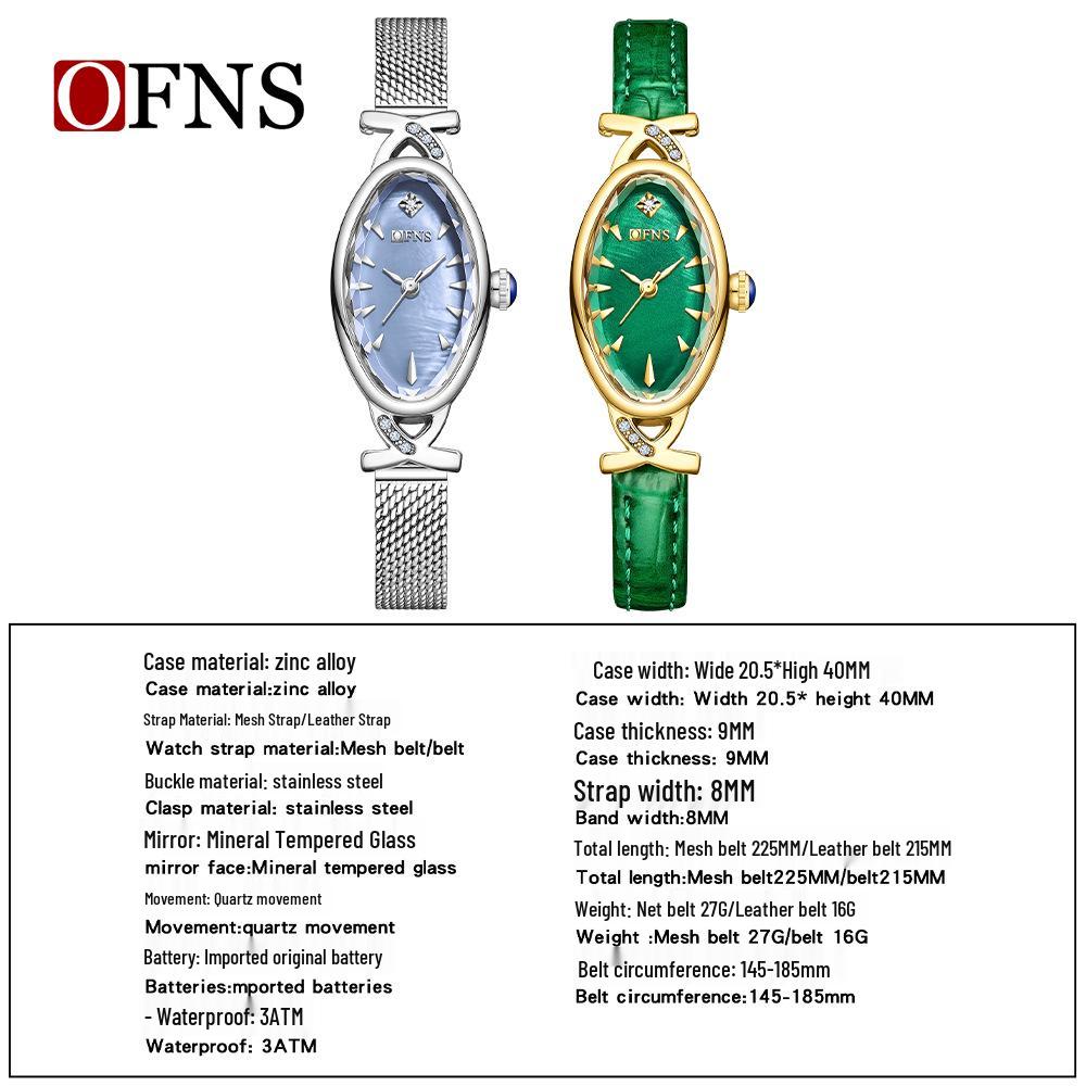 OFNS Women's Retro Oval Waterproof Luxury Wristwatch