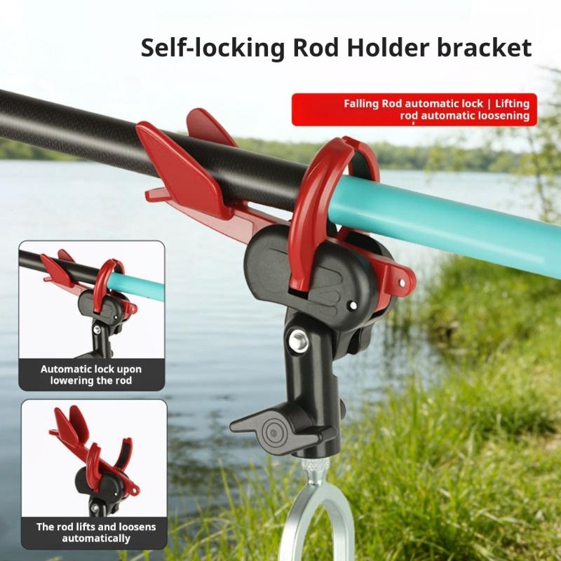 Auto Lock Fishing Rod Holder with 360 Degree Rotation and Steel Base Universals Fishing Poles Holder for Secure Angling