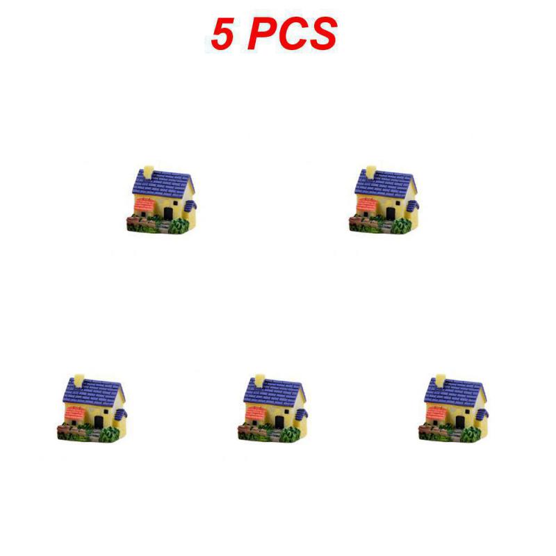 1~10PCS Mini Castle Small House Fairy Garden Miniatures Terrarium Figurines Crafts Figure Moss Ornament Micro Landscape