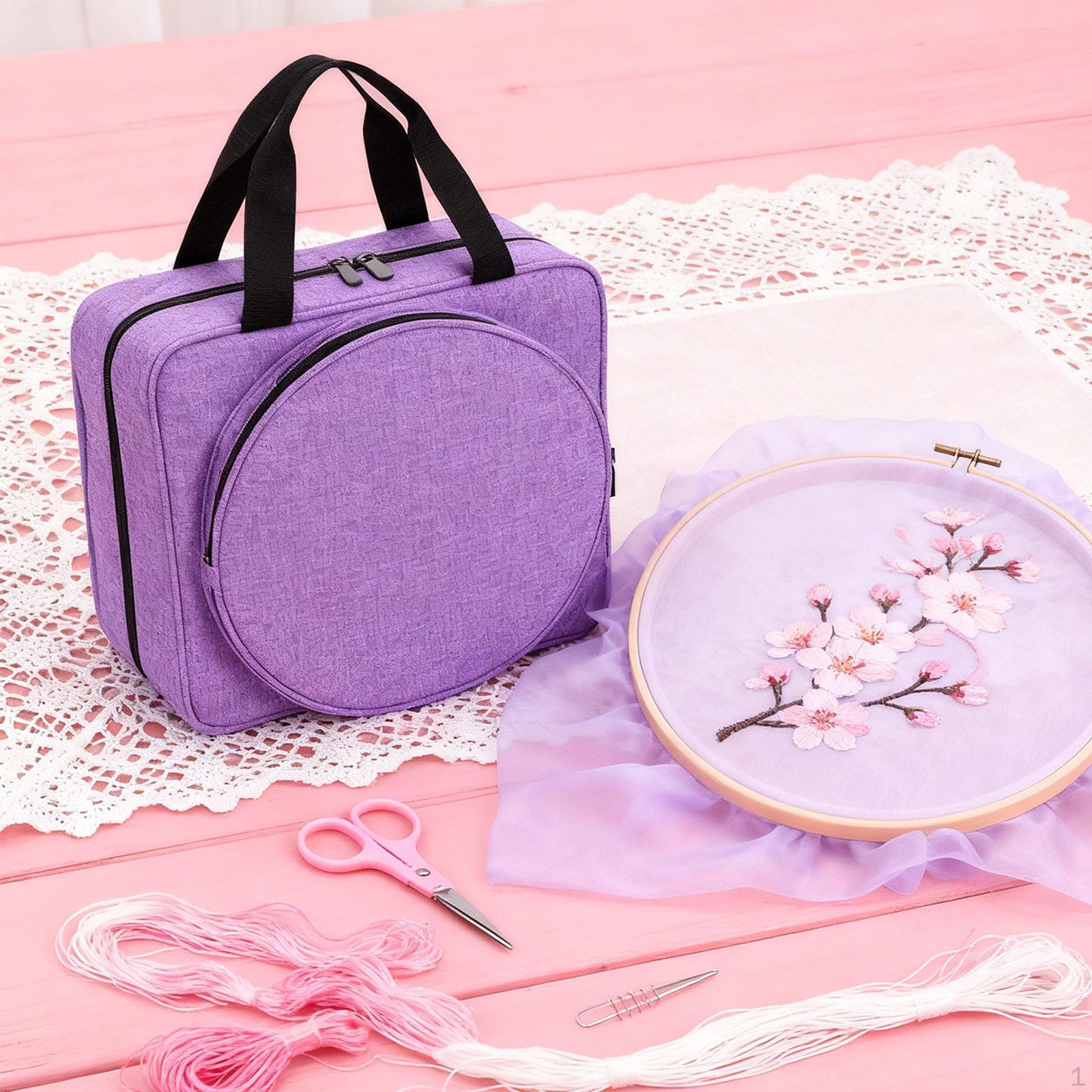 

Embroidery Bag for Creative Projects And Cross Stitch, with A Large Main Compartment Made of Oxford фиолетовый
