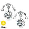 White Copper Silver-Plated Retro Zodiac Stud Earrings with Zircon Stones