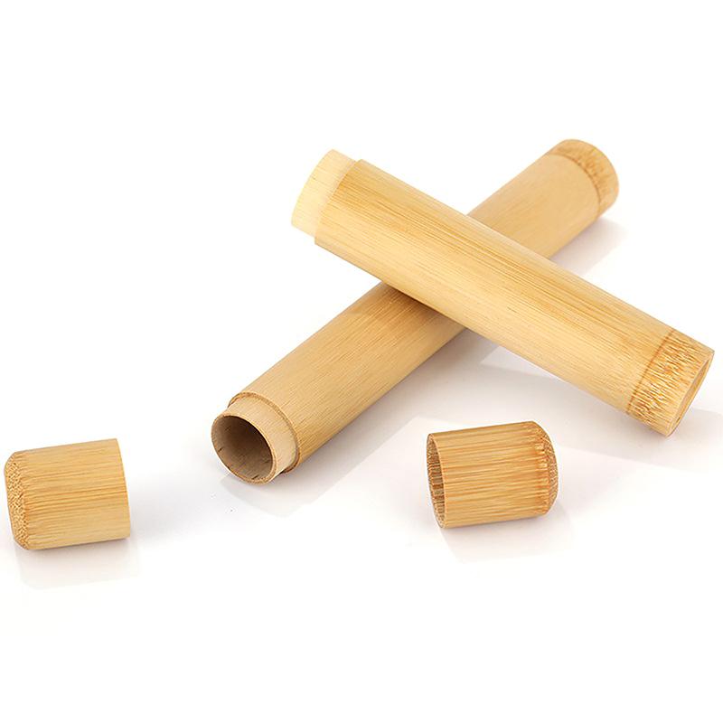 Přírodní bambusové pouzdro, ekologický zubní kartáček, bambusová trubice 21 cm pro dospělé, pouzdro na zubní kartáček, ručně vyráběné příslušenství pro zubní kartáčky