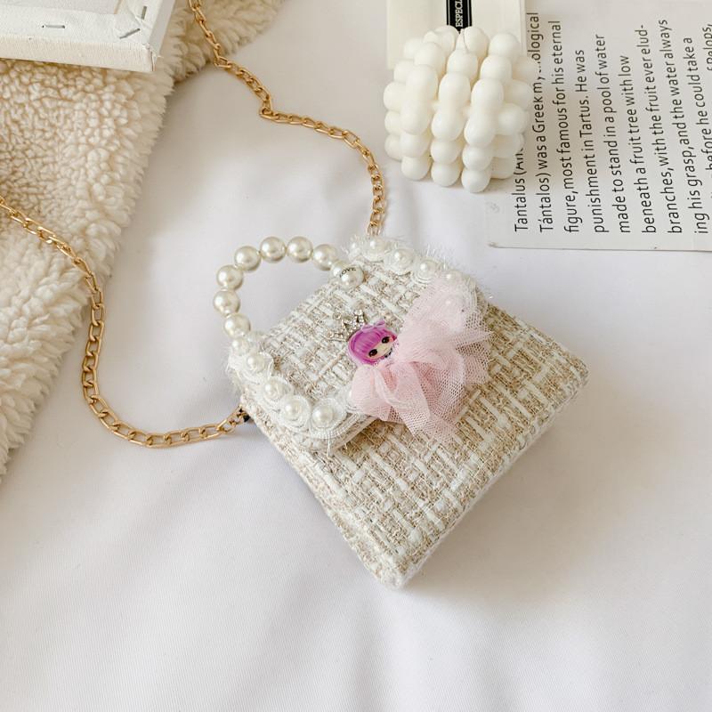 Stylish Mini Girls Crossbody Bag Adorable Pearl Princess Accessory Fashion Design For Kids