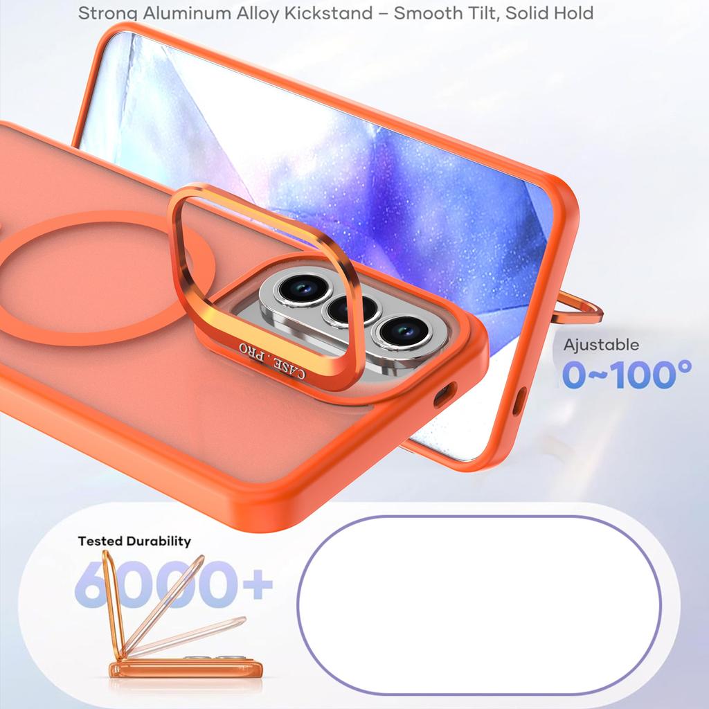 For Samsung Galaxy S26+ Magnetic Case Foldable Kickstand Matte PC + TPU Phone Cover