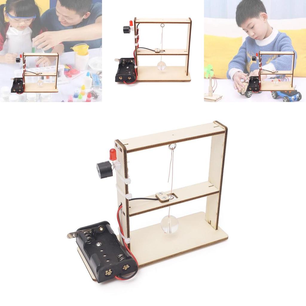 Stem Educational Wooden Earthquake Alarm Diy Kit For Kids Science Experiment Handmade Tool