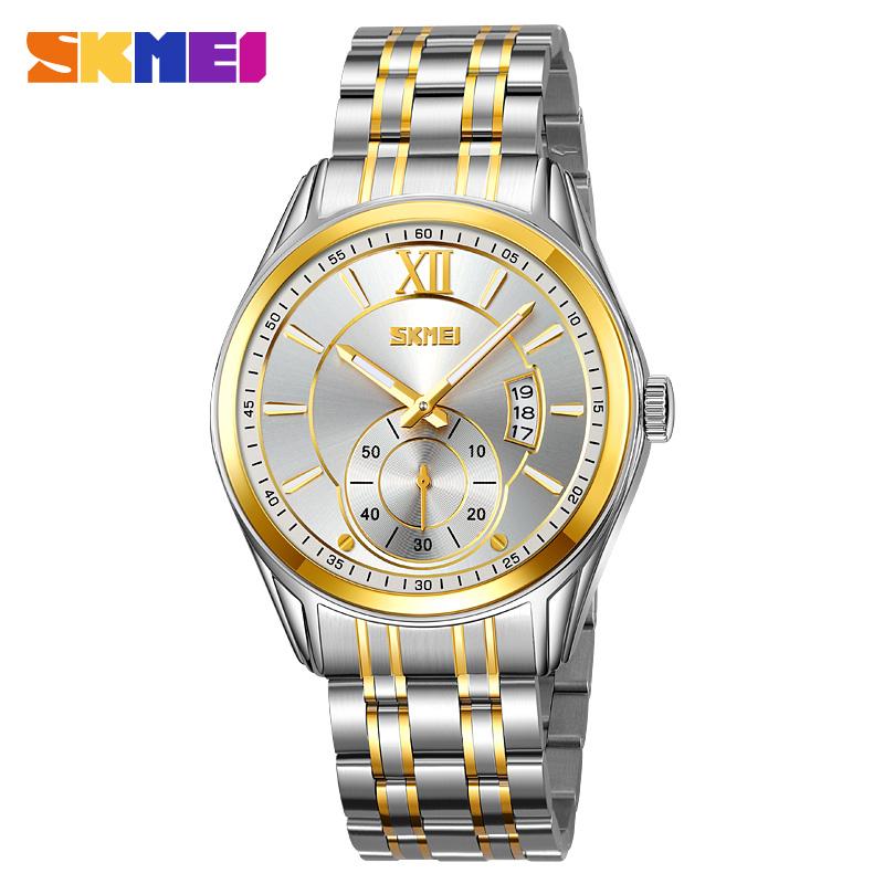 SKMEI 9319 Brand Fashion Trend Men Watch Waterproof Steel Calendar Luminous Quartz Watch Business Clock Gift Wristwatches