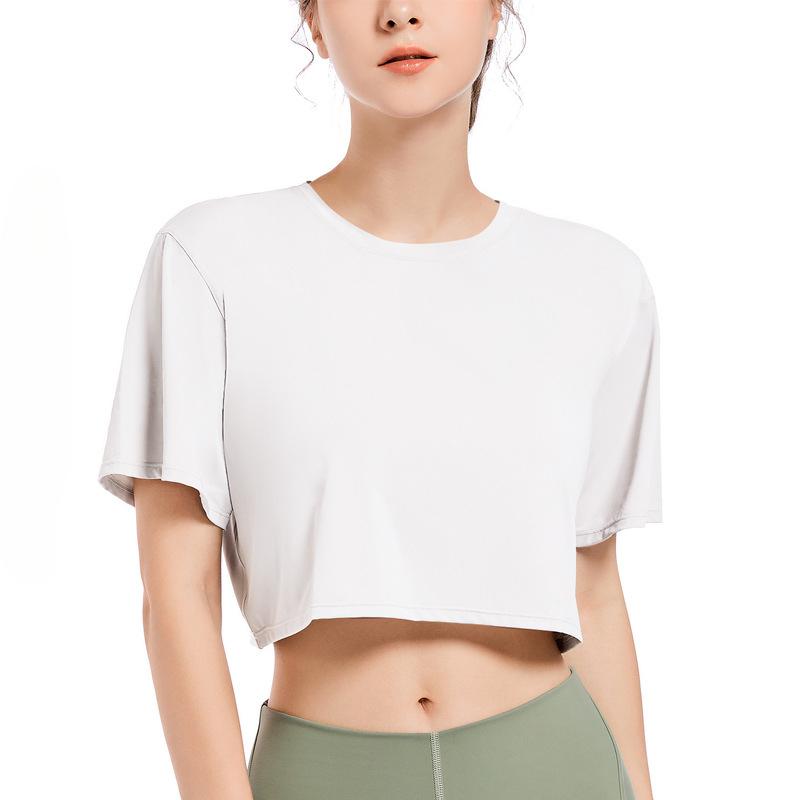 Women's Summer Cool Feeling Yoga Short Sleeve Quick Dry Casual Loose Fitness Outdoor Running Sports T-shirt