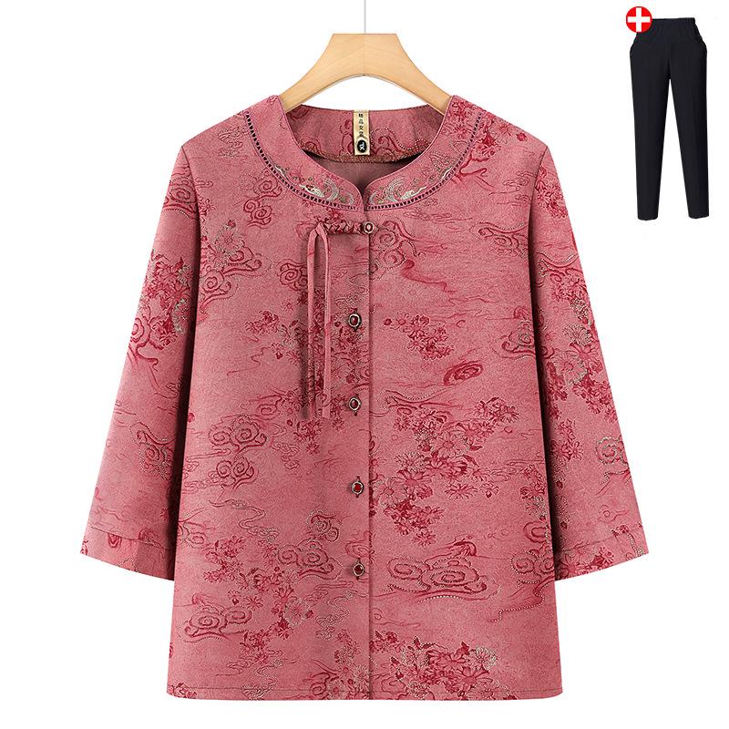 2026 Modern Cardigan Top for Middle-Aged and Elderly Women: New Chinese Style Fashion for Moms