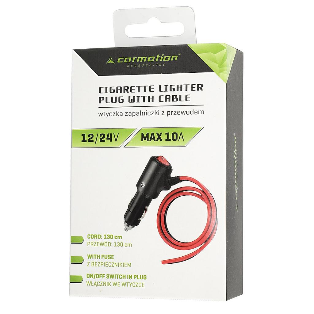 Wtyczka zapalniczki z włącznikiem i przewodem 130 cm