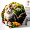 1pc Cat Flowers Automatic Umbrella | Portable Foldable 8-Rib Manual Open, Cute Birthday & Holiday Gift for Outdoor Yy260107121