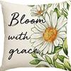 Year Daisy Flower Linen Pillow Case Home Decor Hydrangea Sofa Pillow Cushion