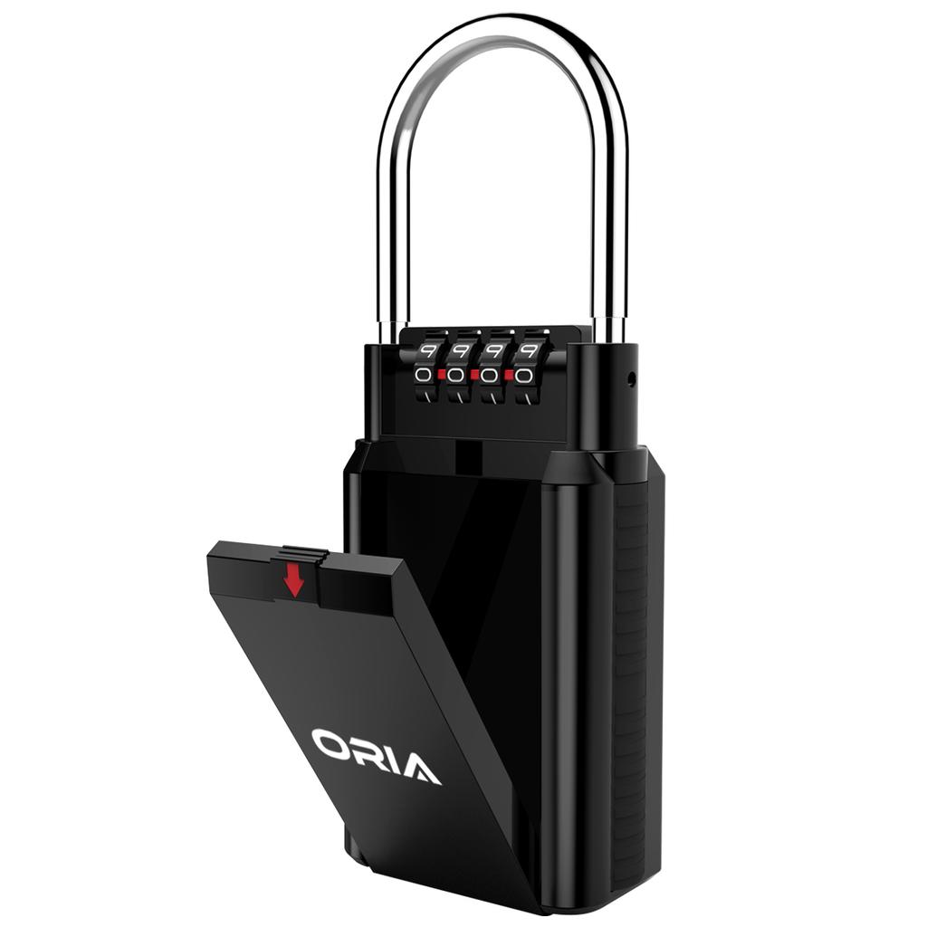 ORIA Key Storage Lock Box 4 Digit Combination Lock Waterproof Safty Box Wall Mounted Indoor Outdoor Security Padlock