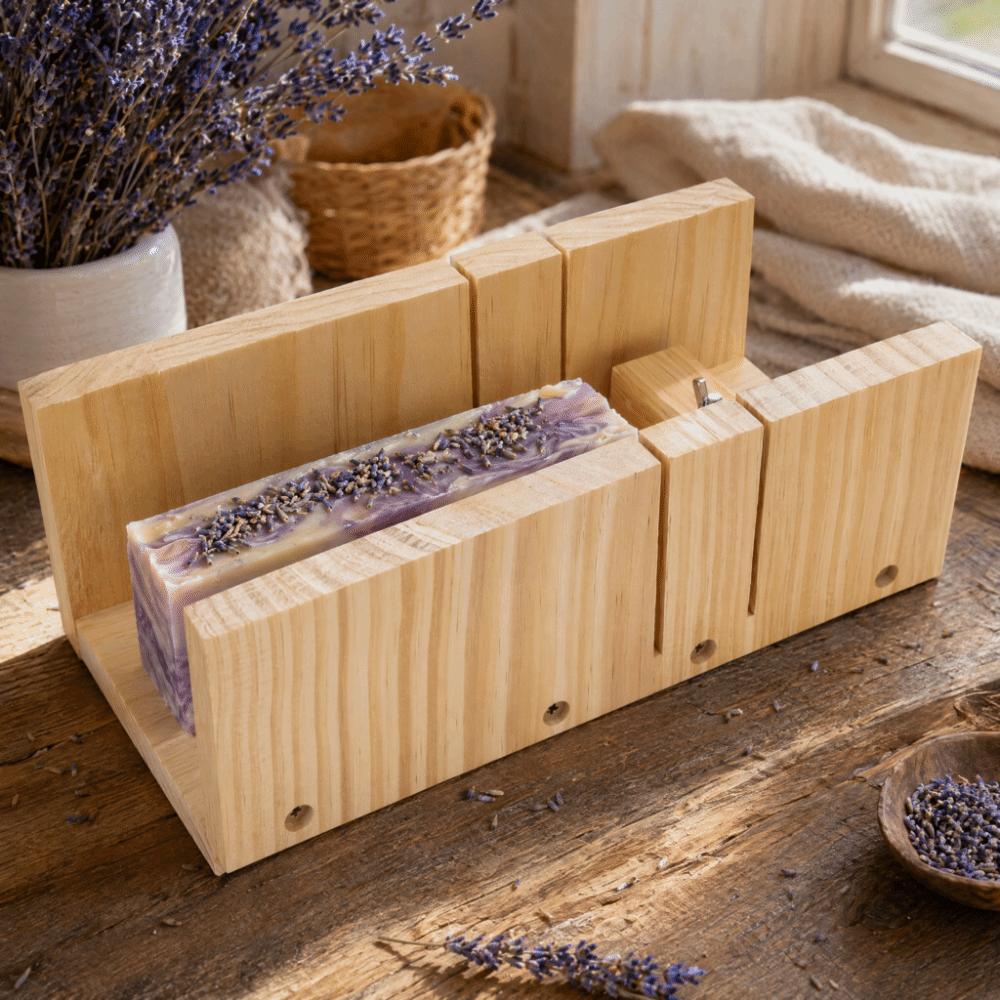 Tagliere per Sapone Colore Legno con Segni di Scala Affettatrice per Sapone Scatola Regolabile per Taglio Sapone Fai da Te per la Produzione di Sapone