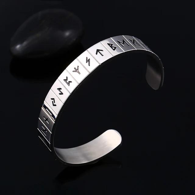 Schwarzes Edelstahl-Wikinger-Runen-Armband für Männer und Frauen, Retro-Wikinger-Lebensbaum-Armband, Biker-Modeschmuck, Amulett-Geschenk
