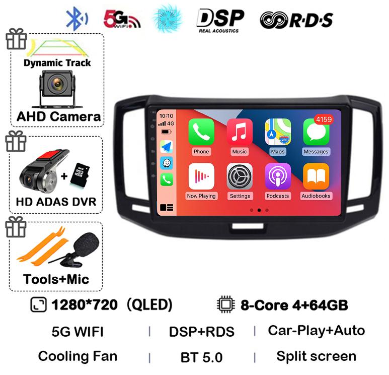 Android 14 Auto CarPlay WiFi+4G Autoradio GPS Für Chery E3 2013 2014 2015 2016 2017 Multimedia Video Player 360 Kamera Head Unit