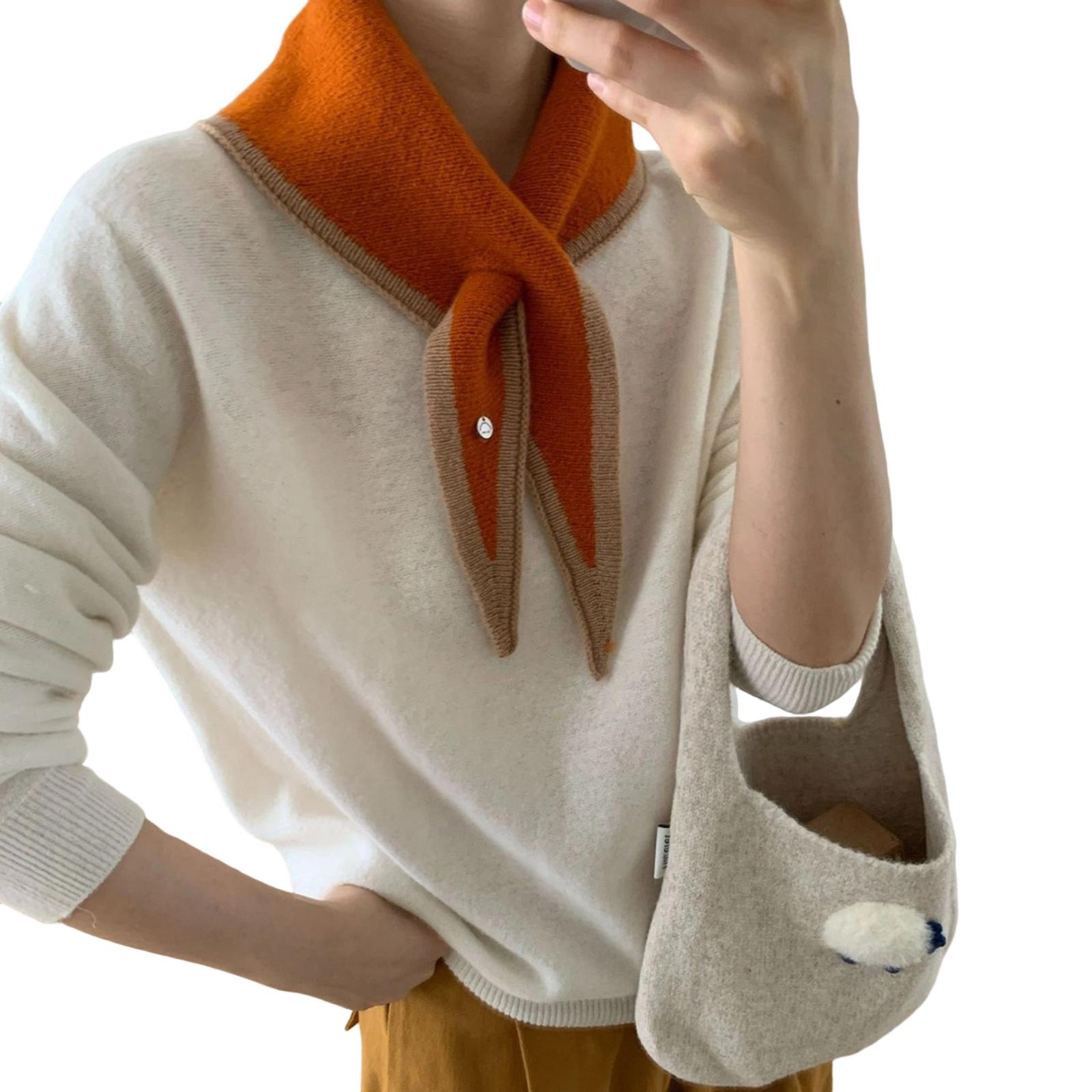 

Comfortable Knitted Winter Scarf Fashionable Triangular Design High End Sense For Sensitive Skin Adults 4