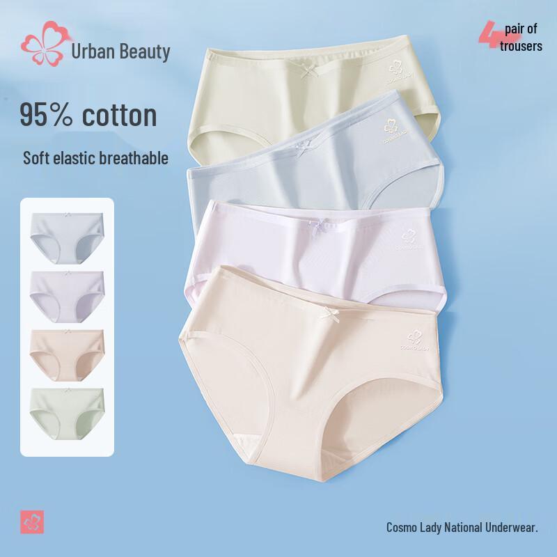 Regina Women's Pure Cotton Mid-Waist Briefs 4-Pack