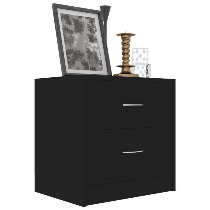 VidaXL Tables de chevet 2 pcs Noir 40 x 30 x 40 cm Aggloméré