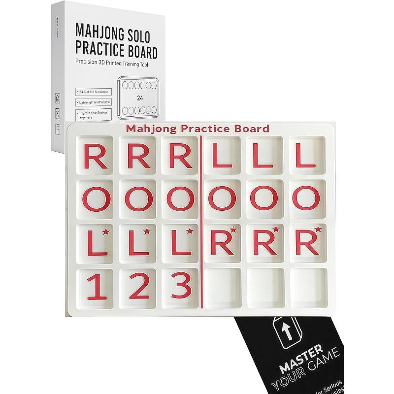 Mahjong Solo Practice Board, Compatible with American Mahjong Tiles with 24 Slots, 3D Printed Portable Mahjong Practice Board for Strategy Training
