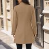 Women's Elegant Mid-Length Wool Trench Coat with Stand Collar Outerwear