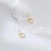 S925 Women's Elegant Heart & Pearl Stud Earrings with Cat's Eye Stone