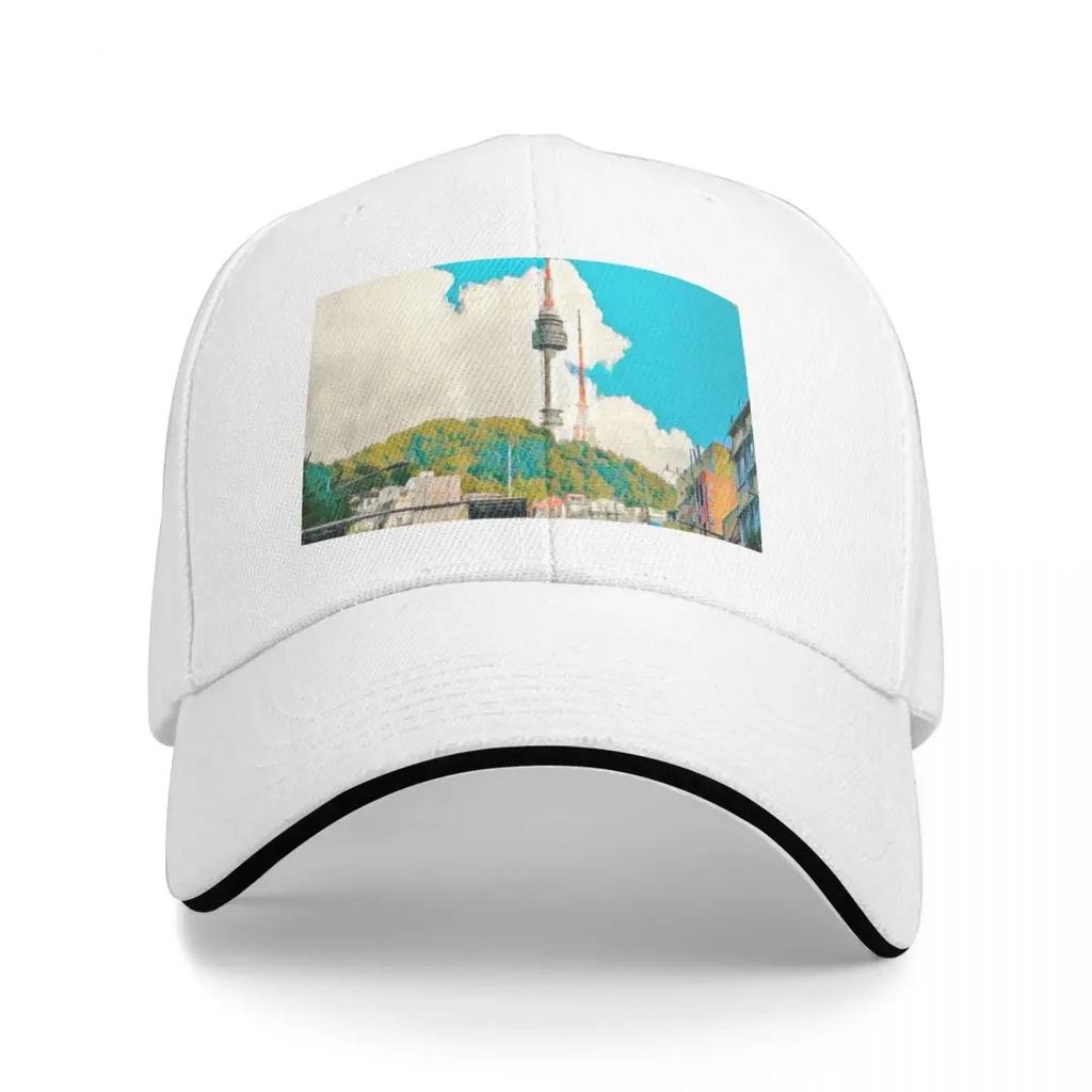 Seoul City Streets Baseball Cap Vintage Fishing Hat Beach Hat Black For Women  Unisexs