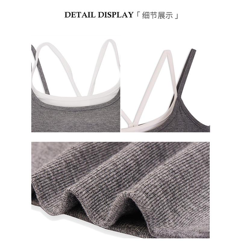 6 fake two pieces of small suspender vest for women, slim and thin in summer, with chest pads inside, Spice girls can wear tops outside