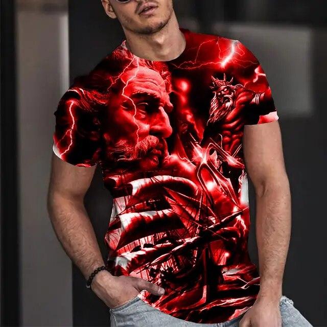 T-Shirts For Men 3D Prints Vintage Motorcycle Graph Casual Plus Size Short Sleeve Top Y2k Fashion Streetwear Men's Clothing Tees