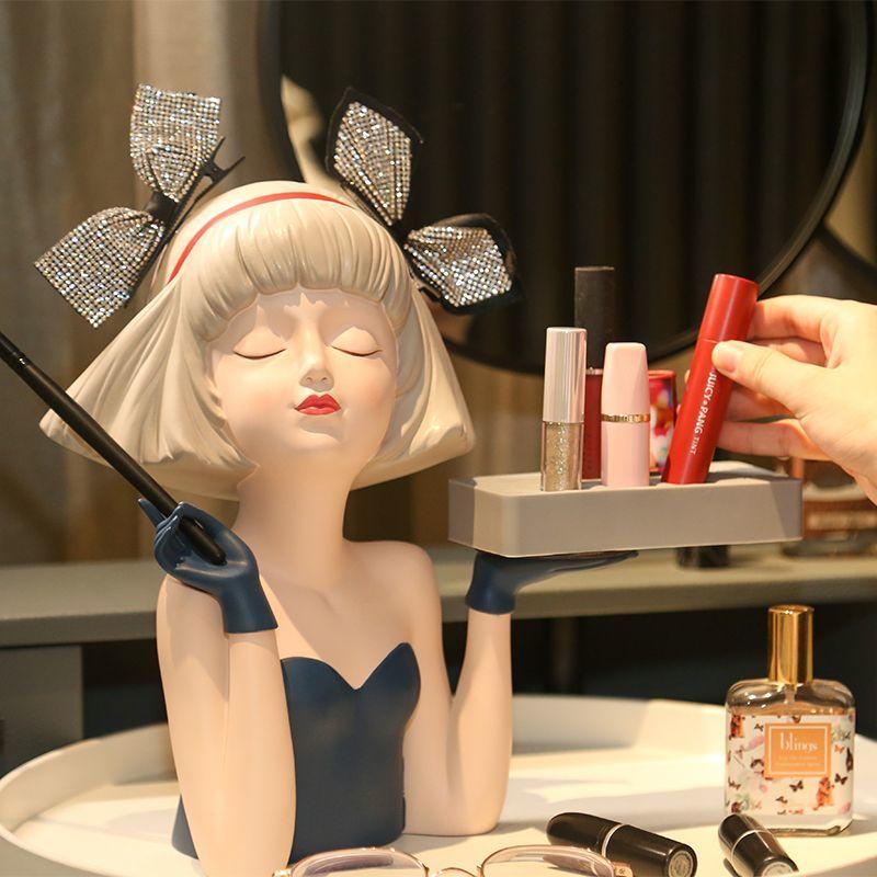 Creative Modern Girl Resin Ornaments Healing Department Porch Sculpture Decoration Home Bedroom Dressing Table Figurines Crafts