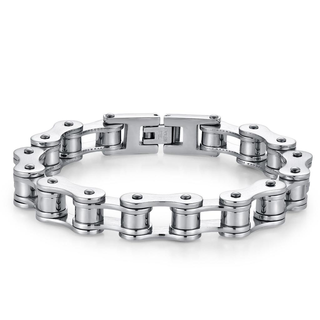 European-American Style Bicycle Chain Bracelet: Creative Rock Hip Hop Jewelry for Men & Women In Stainless Steel