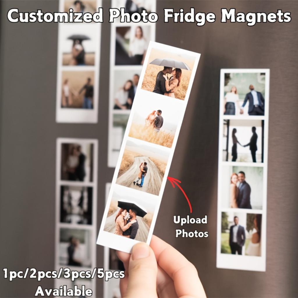 Personalisierte Foto-Bar-Fliese Benutzerdefinierte Kühlschrankdekoration mit Fotoschlitz für Hochzeit Geburtstag Jubiläum Reise Paar Freunde Familie Wertvolle Geschenke