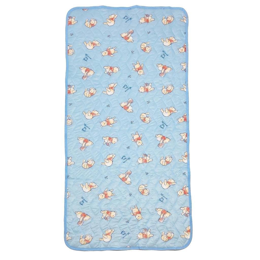 MORIPiLO Disney Cooling Mattress Single the Pooh Honey Summer Cooling Disney Morishita Pillows Pad, (Winnie Sheet), Blue, 100x200cm, Merchandise, Bed,