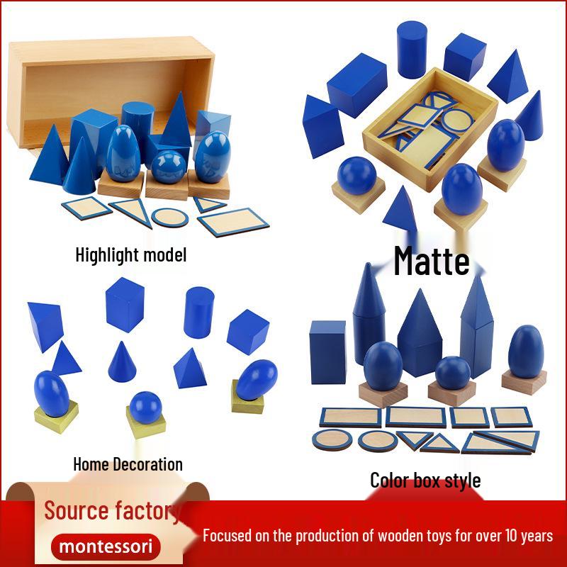 Geometric Solids & Shapes Montessori Educational Kit for Early Learning