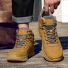 Fashion Boots Men High Top Boots High Quality Leather Hiking Shoes Fashion Outdoor Men Lace Up Non-Slip Ankle Boots Waterproof Big 48
