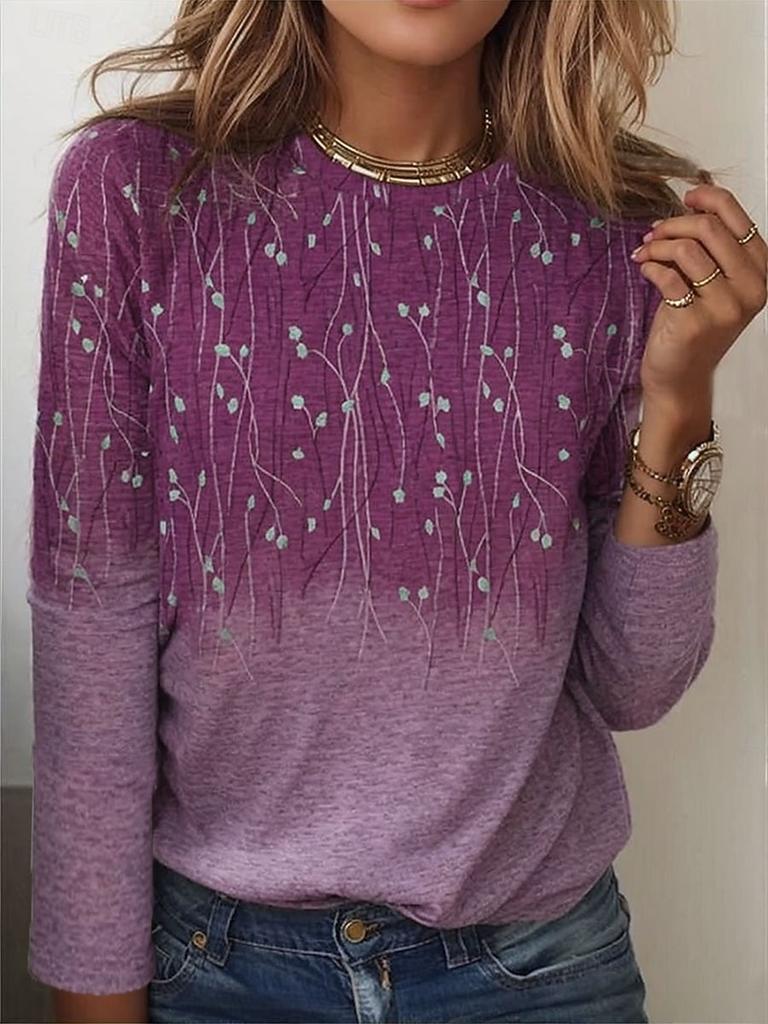 Plus size women's long-sleeved daily casual home clothing, cat print is comfortable, recommended for women in autumn and winter