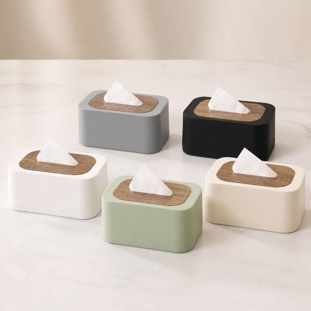 Space-saving Tissue Dispenser Large Opening Square Tissue Box Tissue Box With Lid  Household Use