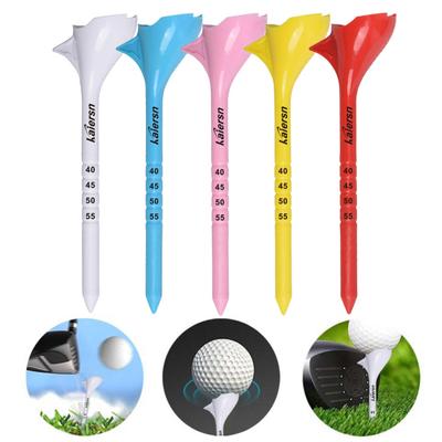 10 Stück Kunststoff-Golf-Tees, 10 Grad schräges Einführdesign, bunte Tees, reduzieren Reibung und erhöhen den Abstand, Serviernadeln, Trainings-Golfballhalter