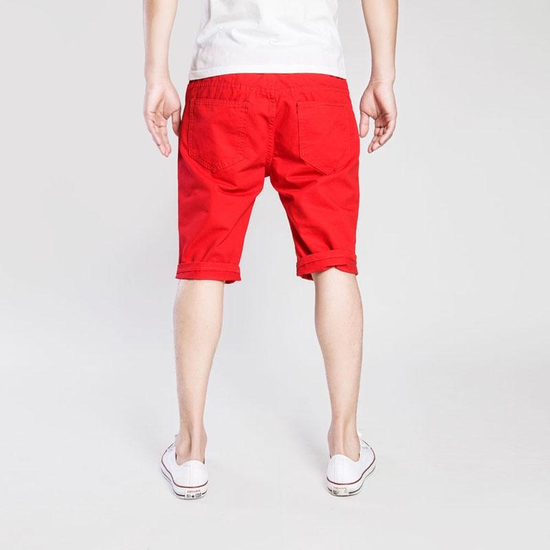 Premiumkvalitet Mode Herr Cargo Denim Shorts Casual Slitna Jeans