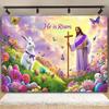 Easter Religion Jesus Theme Party Decoration Photography Background, Easter Egg Rabbit Banner Photography Studio Backdrop Cloth
