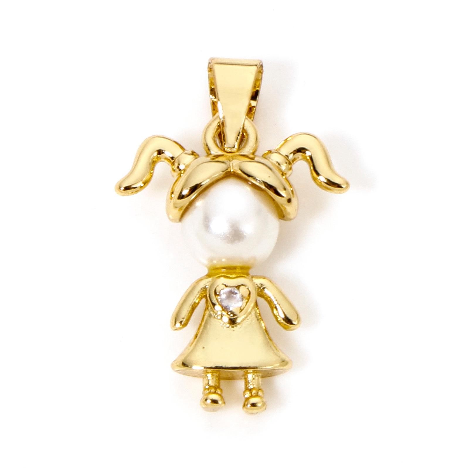 

1PC Brass Christmas Charms Ginger Bread Man Girl Imitation Pearl Santa Claus Pendants For DIY Jewelry Making Necklace Findings