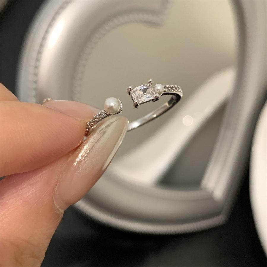 Over 120 Styles Korean style zircon diamond ring women's 925 sterling silver spring and summer niche light luxury high-end index finger ring open ring