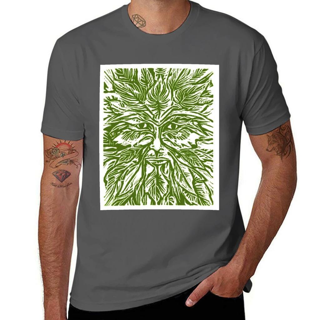 Green Man TShirt Casual Loose Fit Summer Tee Shirt