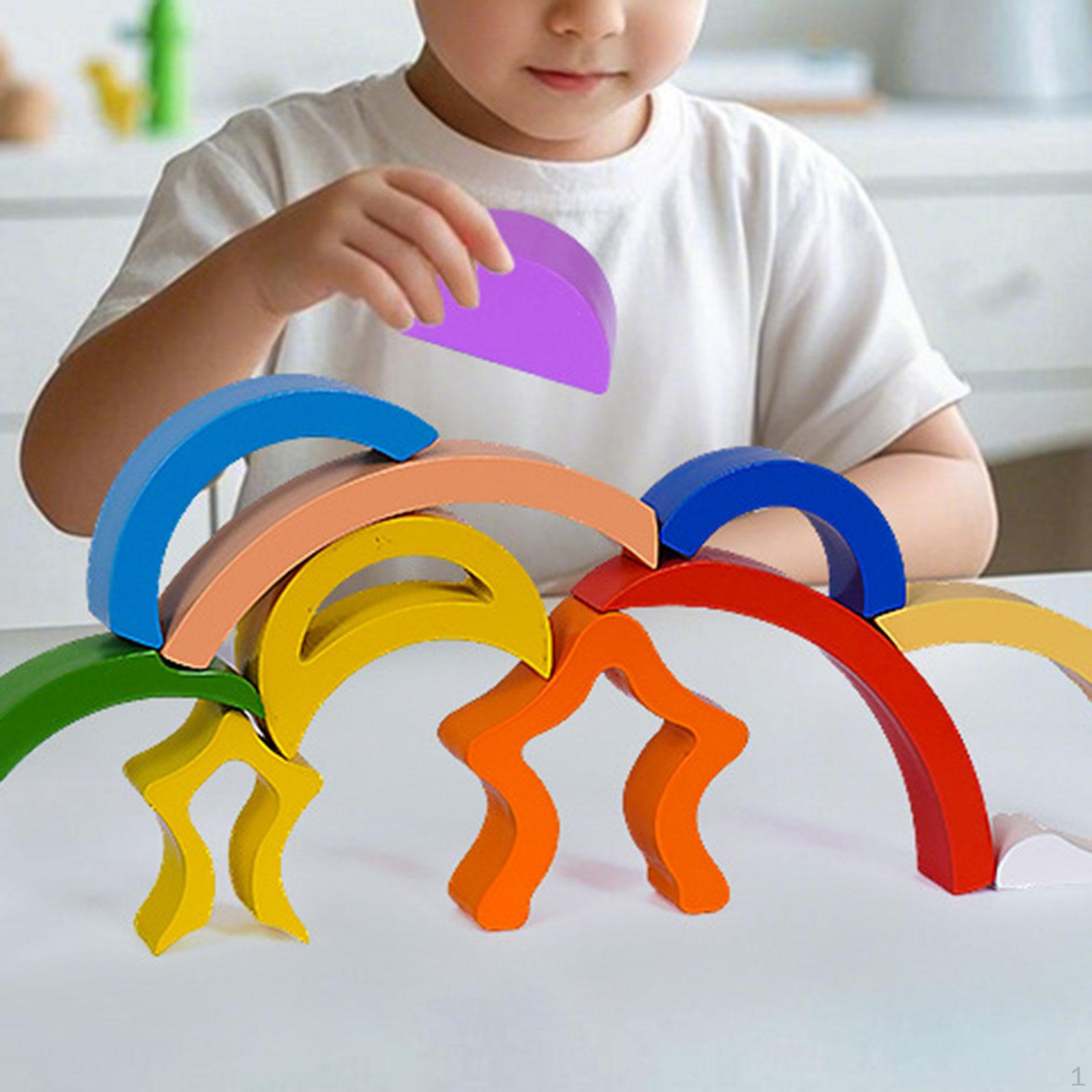 

Деревянная радужная пирамидка Красочная универсальная Рождественские подарки Деревянный стаканчик Игрушка для раннего развития