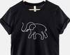 Minimalistisches Elefanten-Shirt, Süßes Elefanten-T-Shirt, Grafik-T-Shirt für Tierliebhaber, Geschenk für Wildtier-Fan