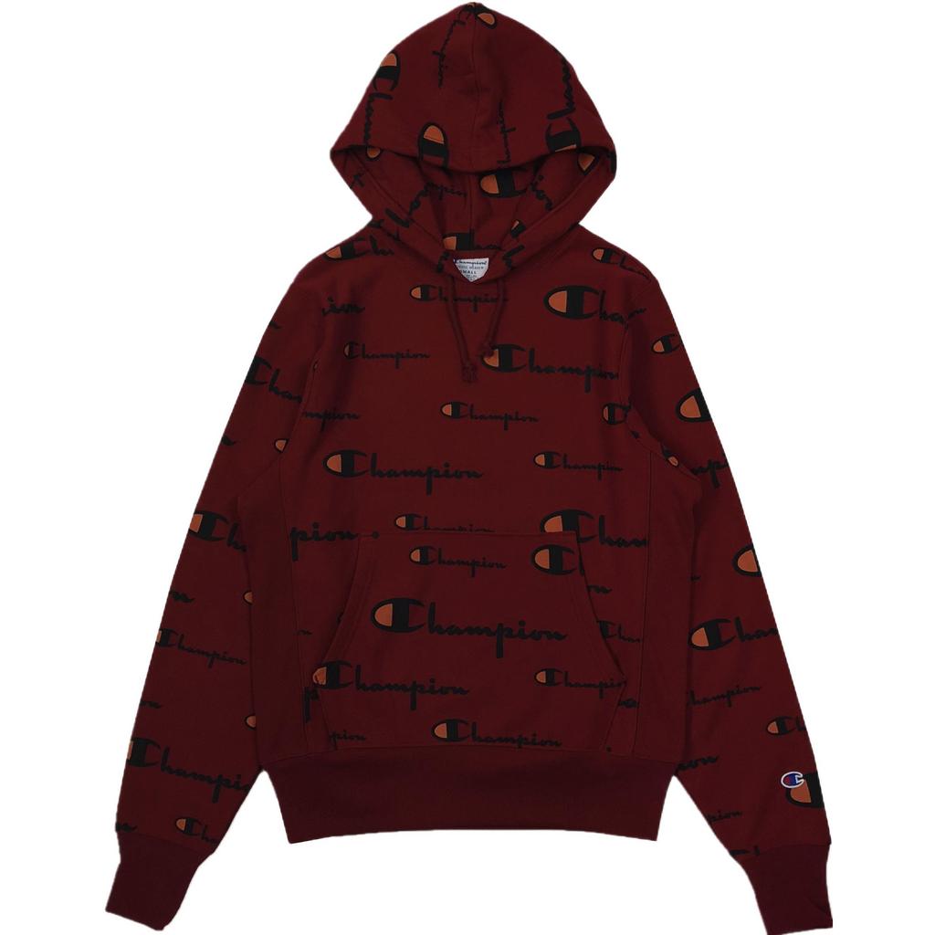 Champion Life Champion High End Print All Over Print Logo Fleece Lined, US Version, Winter Sweatshirt Unisex Cherry Red S2974-8T+